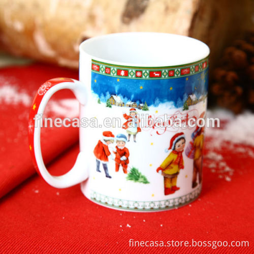 11OZ Christmas White Porcelain Snowman Ceramic Mug